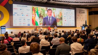 El presidente de Andalucía, Juanma Moreno, interviene en el VII Congreso Iberoamericano CEAPI, en junio de 2024 en Cartagena de Indias, Colombia.